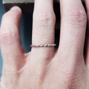 Size 6 Sterling Silver Plain Braid Band Ring
